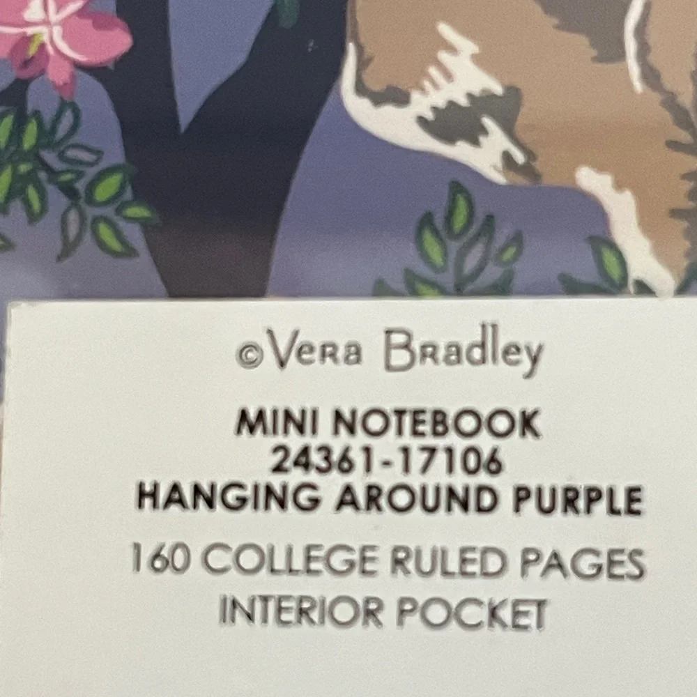 Vera Bradley Jungle and Floral Notebooks - Sloths or Tigers NIP